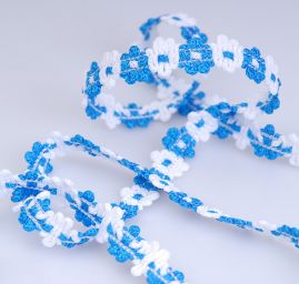 Galónové prámik biela / modrá šírka 11 mm