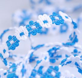 Galónové prámik biela / modrá šírka 11 mm