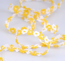 Galonový prýmek bílá/žlutá šíře 11 mm