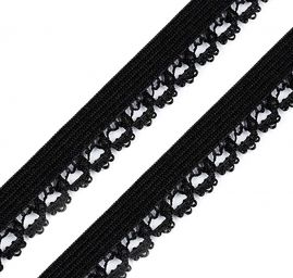 Krajková guma pruženka černá
