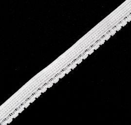 Krajková guma pruženka bílá jemný vzor