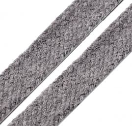 Oděvní bavlněná šňůra plochá 12mm šedá