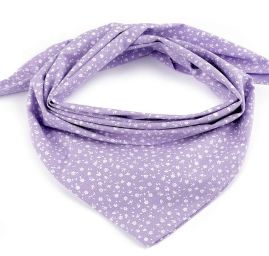 Bavlněný šátek drobné květy 65×65 cm fialový