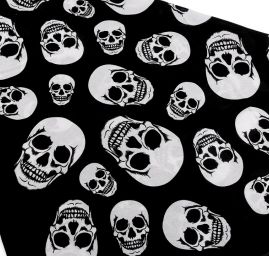 Bavlněný šátek velká lebka černý 70×70 cm