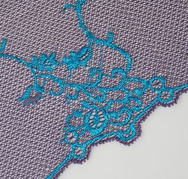 Pružná krajka lem fialovomodrá