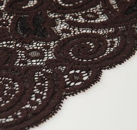 Pružná krajka lem tmavě hnědá