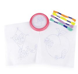 Dětské vyšívání dráček, jablíčko, kočka