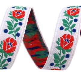 Stuha krojová vyšívaná bílá 2cm