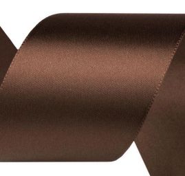 Atlasová stuha šíře 40mm tmavě hnědá
