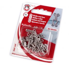 Háček+očko č.1 (15+13mm)  nikl stříbrný
