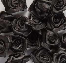Látková kvetina ruže veľká čierna
