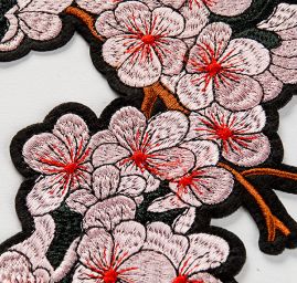 Květinová aplikace výšivka zažehlovací párová 