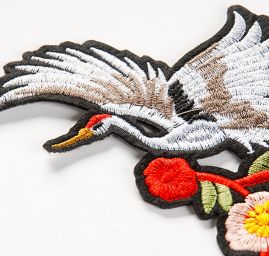 Květinová aplikace zažehlovací párová květy/volavka