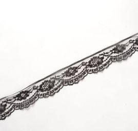 Krajka lem černá květinový vzorčerná