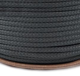 Šňůra oděvní kroucená PES Ø4,6mm tm.šedá