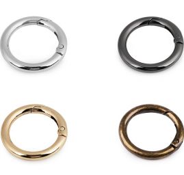 Karabina kulatá kroužek na klíče 25mm stříbrná