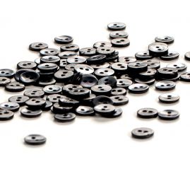 Knoflík perleťový dvoudírkový modročený malý