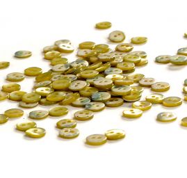 Knoflík perleťový dvoudírkový zelený malý