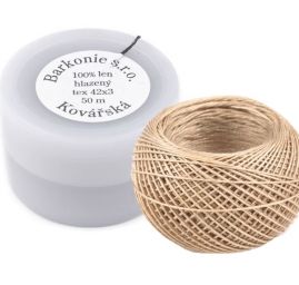 Niť lněná kovářská v plastovém pouzdře hnědá tmavá