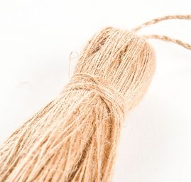 Střapec textilní ozdobný lněný režný