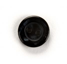 Knoflík košilový dvoudírkový černý 18"