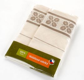 Kuchyňské utěrky krémová/šedá 2 ks