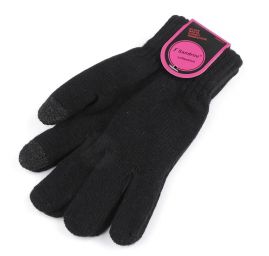 Rukavice strojově pletené černé dotykové 