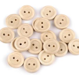 Knoflík dřevěný kulatý 24" přírodní barvy
