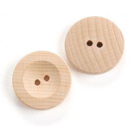 Knoflík dřevěný kulatý 44" přírodní barvy