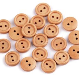 Knoflík dřevěný kulatý 24" sv.hnědý