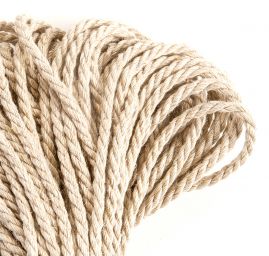 Šňůra točená lněná režné barvy