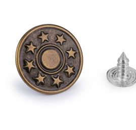Knoflík riflový velikost 26" hvězda staromosaz