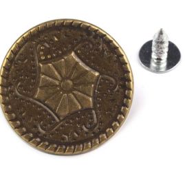 Knoflík riflový velikost 32" staromosaz ornament