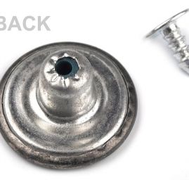 Knoflík riflový velikost 32" nikl vzor Jeans