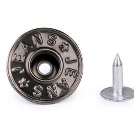 Knoflík riflový velikost 26" výkyvný JEANS nikl antik