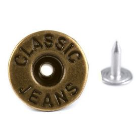 Knoflík riflový velikost 26" výkyvný JEANS staromosaz