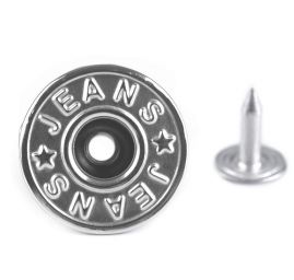 Knoflík riflový velikost 26" výkyvný JEANS nikl lesk