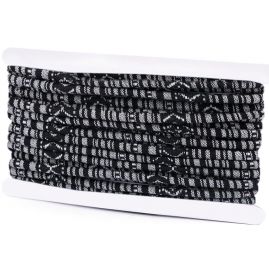 Šňůra kulatá výplň černobílá