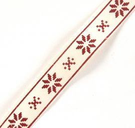 Stuha bavlněná vánoční vzor vánoční hvězdy