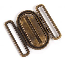 Spona opasková kov ovál průvlak 40 mm staromosaz