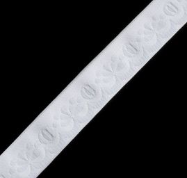 Stuha krojová vyšívaná bílá 2 cm bílá výšivka