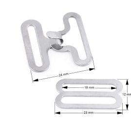 Zapínání na motýlka kovové nikl 18mm