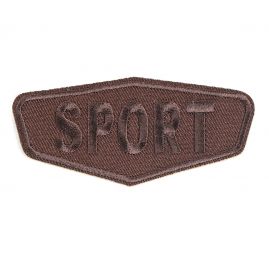Nažehlovačka nápis SPORT tmavě hnědá