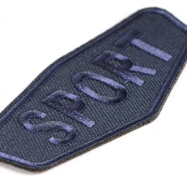 Nažehlovačka nápis SPORT tmavě modrá