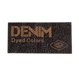 Nažehlovačka nápis Denim hnědá