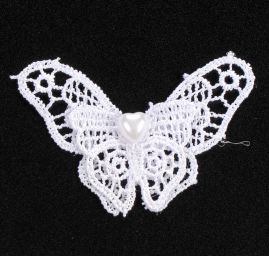 Nášivka krajkový motýl s perlou
