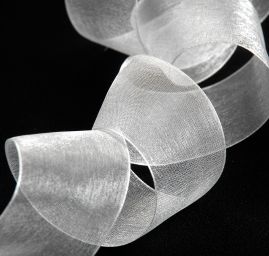 Stuha organzová průsvitná šíře 4cm sv.šedá