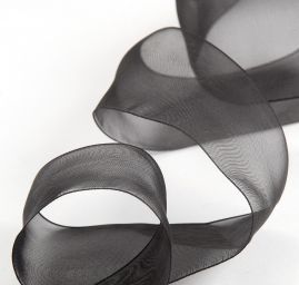 Stuha organzová průsvitná šíře 4cm černá