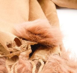 Šál zmes kašmír / hodváb s brmbolcami ťavej