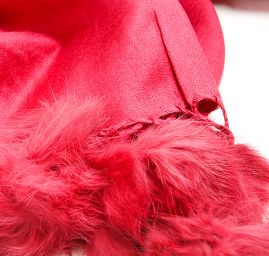 Šál zmes kašmír / hodváb s brmbolcami vínová